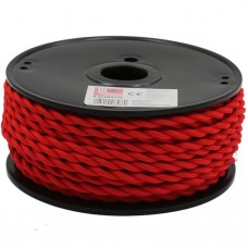 Καλώδιο Υφασμάτινο Στριφτό 2x0.75mm² Κόκκινο 9-0025046